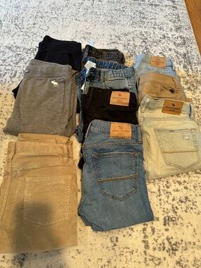 Boys Clothing Bundle 10 Pieces 🎯 NWT Jeans + Abercrombie Shorts Joggers